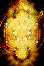 Light merkaba and zodiac and abstract background. Sacred geometry.