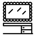 Light mirror dressing room icon, outline style