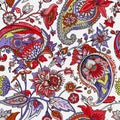 Light modern seamless paisley pattern. Based on the traditions of oriental patterns Royalty Free Stock Photo