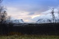 Light morning to the viewpoint at Abisko Royalty Free Stock Photo