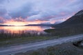 Light morning to the viewpoint at Abisko Royalty Free Stock Photo