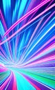 Abstract futuristic background with pink and blue glowing neon moving high speed wave lines and lights. Neon ligths Background. Royalty Free Stock Photo