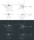 Light multi-purpose helicopter blueprint Royalty Free Stock Photo