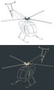 Light multi-purpose helicopter isometric blueprints