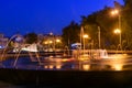 Light Musical Fountain in Seaside Park at night. Batumi, Georgia