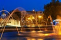 Light Musical Fountain in Seaside Park at night. Batumi, Georgia