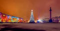 Light-musical show on Dvortsovaya Palace Square. St. Petersbur