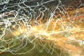 Light neon abstract painting photography - fairy lights in swirl and waves pattern, ripples and loops, striped lines in motion - a