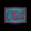 Light neon club label vector illustration.