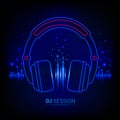 Light neon Headphones Royalty Free Stock Photo