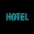 Light neon hotel label vector illustration.