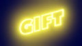 Light Neon word Gift, Illustration Abstract 3d Render