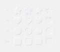 Light Neumorphic Vector Design Elements Rounded Star Heart Circle Square In Different Variations On Light Background