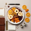 Is a light, neutral color, emphasizing the warm tones of the food and Royalty Free Stock Photo