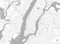 Light New York City map. Road map of New York United States. Black and white light illustration of new york streets. Royalty Free Stock Photo