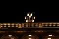 Light at night.Street lamp. Glass balls glow in the black sky. Royalty Free Stock Photo