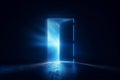 Light from the open door of a dark room, Royalty Free Stock Photo