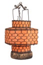 Light orange ancient fabric lantern isolated on white background Royalty Free Stock Photo