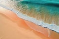 light orange and turquoise romantic seascapes aerial beach photo. Generative AI