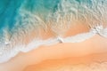 light orange and turquoise romantic seascapes aerial beach photo. Generative AI