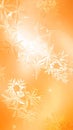Light Orange vector pattern with christmas snowflakes. Glitter abstract illustration Royalty Free Stock Photo