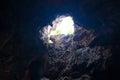 Light from outside Khao Luang Cave at Petchaburi, Thailand Royalty Free Stock Photo
