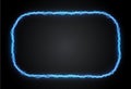 Light oval blue lightning png. Frame made of fire light effect. Luminous frame for Element for your design, advertising Royalty Free Stock Photo