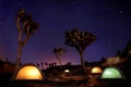 Light Painted Landscape of Camping and Stars Royalty Free Stock Photo