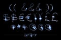 Light Painting Alphabet - Light Serge Font currencies and other