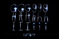 Light Painting Alphabet - Light Serge Font GHI Royalty Free Stock Photo