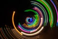 Light painting by the camera movement of colorful background