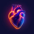 Light painting heart shape. Heart drawn with dark colours lights against dark background. Long exposure photography Royalty Free Stock Photo