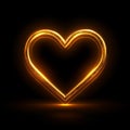 Light painting heart shape. Heart drawn with dark colours lights against dark background. Long exposure photography Royalty Free Stock Photo