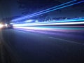 light painting, on the highway with vehicle headlights?