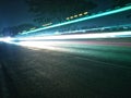 light painting, on the highway with vehicle headlights?