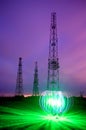 A light painting orb in front of skeletal stowers Royalty Free Stock Photo