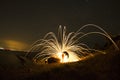 Light painting; Pyrotechnic display at night