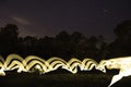 Light painting with Star Filled Sky Royalty Free Stock Photo