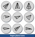 Light paper plane icons