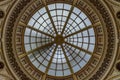 Light passes through The high ceiling glass dome inside main hall of The National Gallery