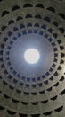 Light passing through the oculus of the ceiling of the Pantheon on a sunny day Royalty Free Stock Photo