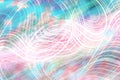Light Pastel Abstract Energy Swirls, Aura, Fantasy Blur Background With Lines - Blue, Aqua, Pink, White, Green, Orange
