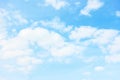 Light pastel blue sky with white clouds Royalty Free Stock Photo