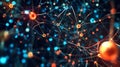 Light patterns in cyberspace visualize connected neural networks, highlighting advanced human-AI symbiosis in the era of Web 5.0,