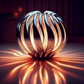 Light patterns on a shiny chrome object Royalty Free Stock Photo