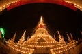 Light of Phra Samut Chedi Pagoda in Thailand.