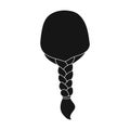 Light pigtail.Back hairstyle single icon in black style vector symbol stock illustration web.