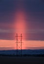 Light Pillar Saskatchewan Royalty Free Stock Photo