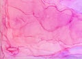 Light pink alcohol ink abstract background. Smudged soft flow liquid effect watercolor paint splash texture illustration