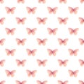 Light pink butterflies seamless raster pattern